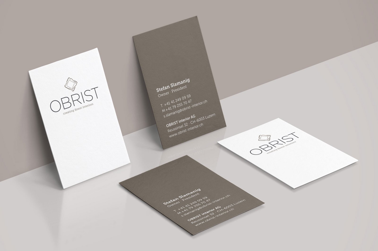 Rebranding und Webdesign - Obrist interior AG – DESIGNKRAFT
